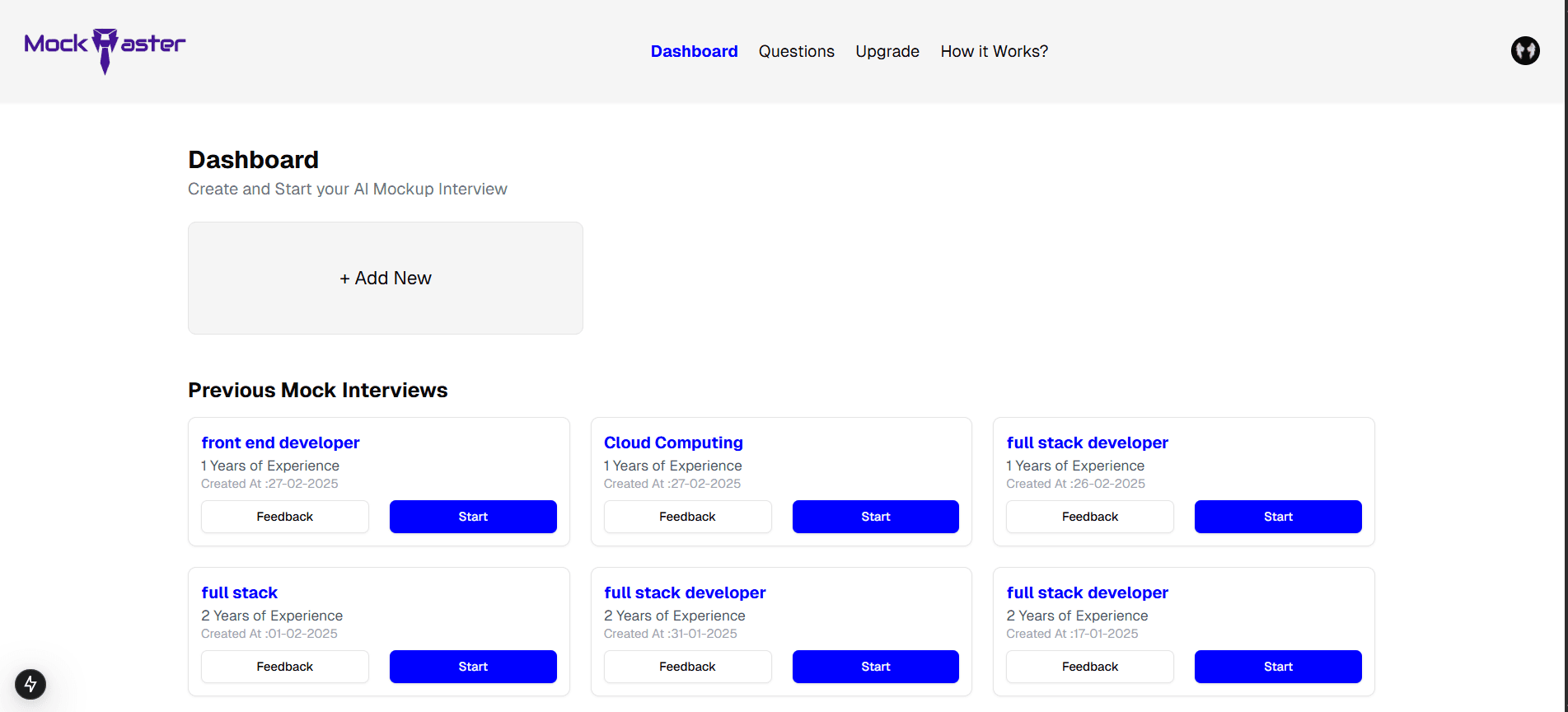 AI Mock Interview Web App